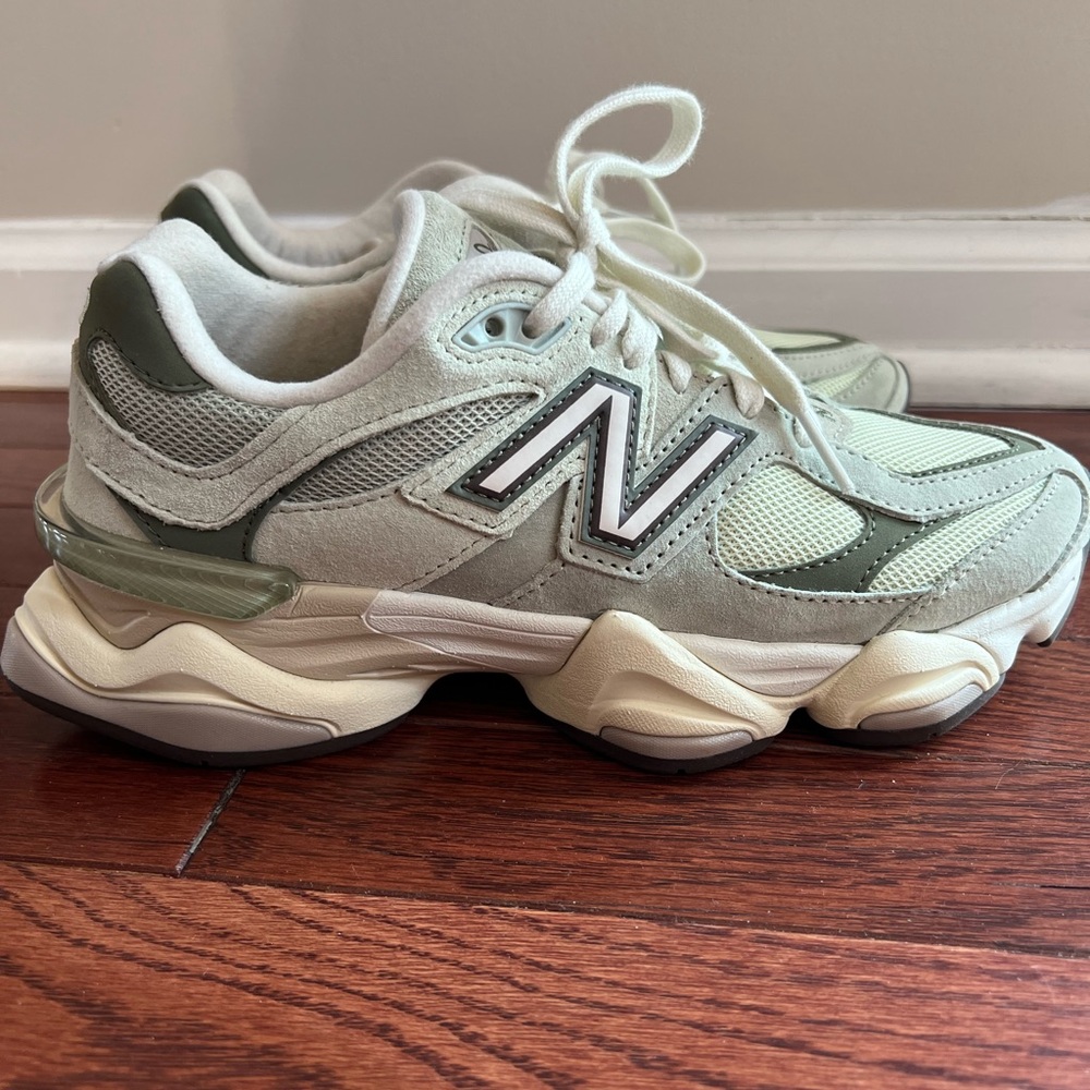 New Balance Green and White Sneakers